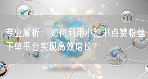 专业解析：如何利用小红书点赞粉丝下单平台实现高效增长？