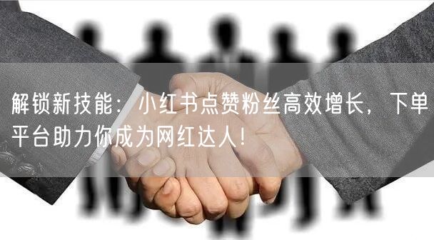 解锁新技能：小红书点赞粉丝高效增长，下单平台助力你成为网红达人！