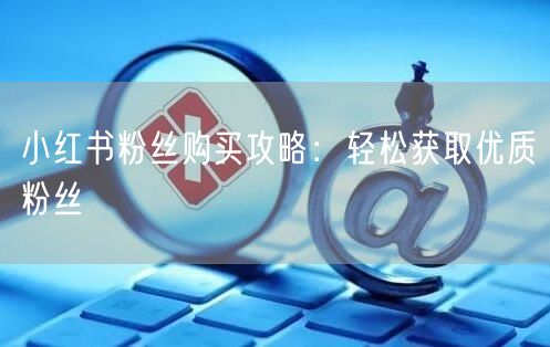 小红书粉丝购买攻略：轻松获取优质粉丝