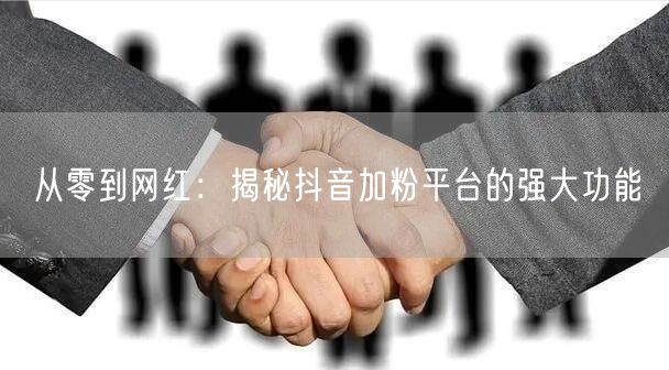 从零到网红：揭秘抖音加粉平台的强大功能