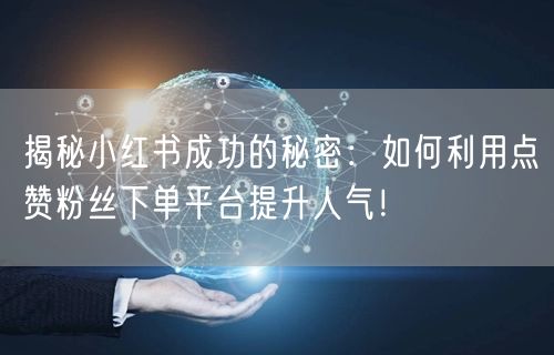 揭秘小红书成功的秘密：如何利用点赞粉丝下单平台提升人气！