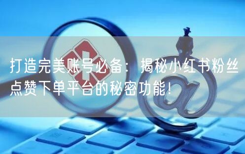 打造完美账号必备：揭秘小红书粉丝点赞下单平台的秘密功能！