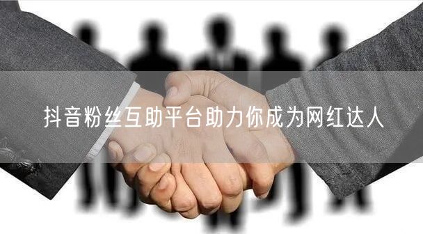 抖音粉丝互助平台助力你成为网红达人
