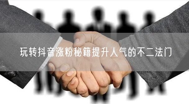 玩转抖音涨粉秘籍提升人气的不二法门