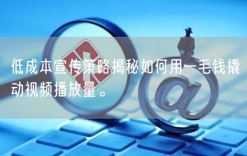 低成本宣传策略揭秘如何用一毛钱撬动视频播放量。