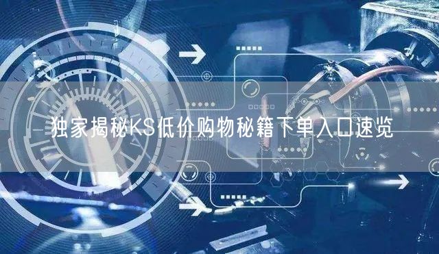 独家揭秘KS低价购物秘籍下单入口速览