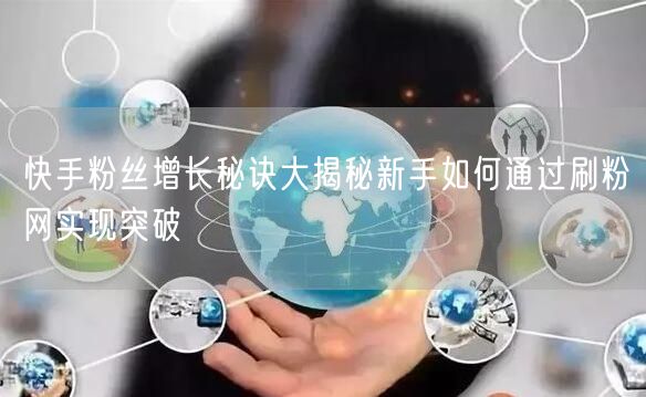 快手粉丝增长秘诀大揭秘新手如何通过刷粉网实现突破