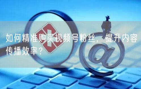 如何精准购买视频号粉丝，提升内容传播效率？