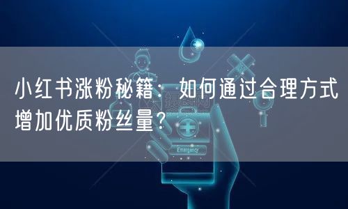 小红书涨粉秘籍：如何通过合理方式增加优质粉丝量？