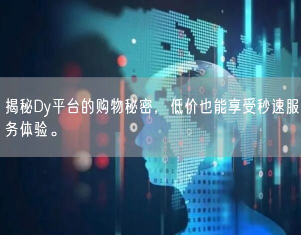 揭秘Dy平台的购物秘密，低价也能享受秒速服务体验。