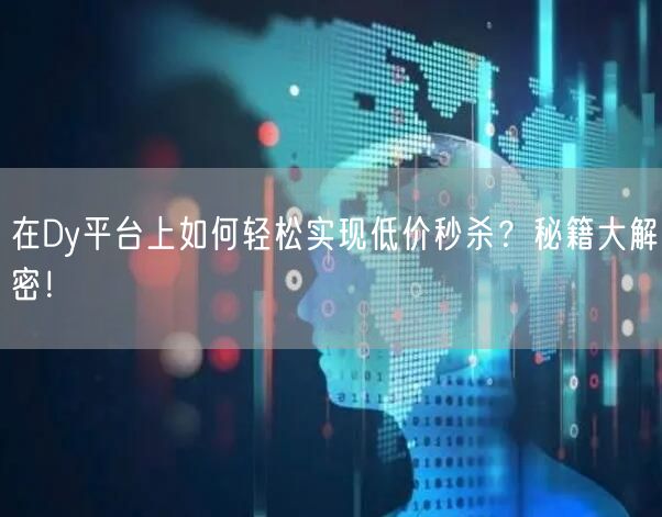 在Dy平台上如何轻松实现低价秒杀？秘籍大解密！