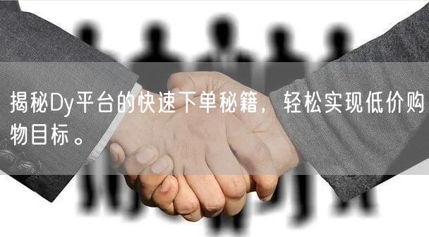 揭秘Dy平台的快速下单秘籍，轻松实现低价购物目标。