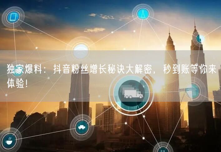 独家爆料：抖音粉丝增长秘诀大解密，秒到账等你来体验！