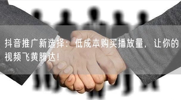 抖音推广新选择：低成本购买播放量，让你的视频飞黄腾达！
