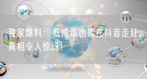 独家爆料：低成本也能在抖音走红，真相令人惊讶！