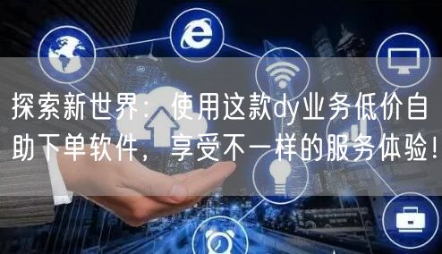 探索新世界：使用这款dy业务低价自助下单软件，享受不一样的服务体验！