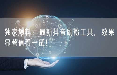 独家爆料：最新抖音刷粉工具，效果显著值得一试！