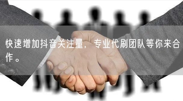 快速增加抖音关注量，专业代刷团队等你来合作。