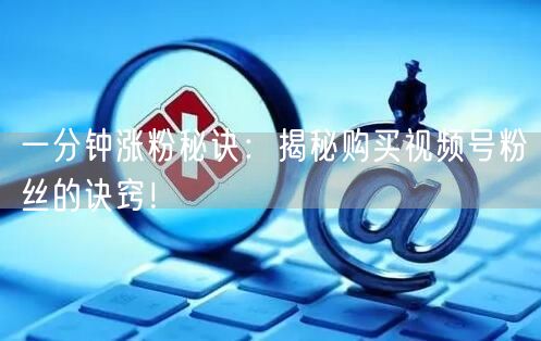 一分钟涨粉秘诀：揭秘购买视频号粉丝的诀窍！