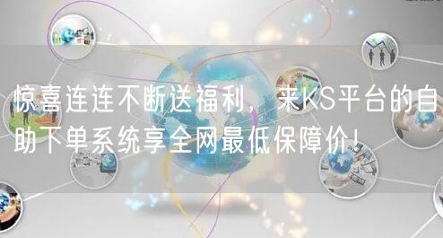 惊喜连连不断送福利，来KS平台的自助下单系统享全网最低保障价！