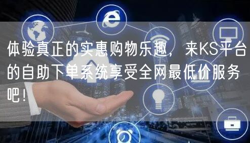 体验真正的实惠购物乐趣，来KS平台的自助下单系统享受全网最低价服务吧！