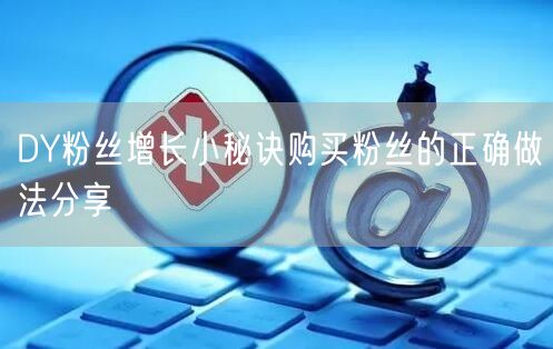 DY粉丝增长小秘诀购买粉丝的正确做法分享