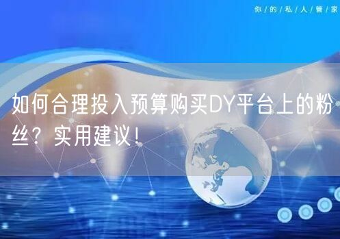 如何合理投入预算购买DY平台上的粉丝？实用建议！