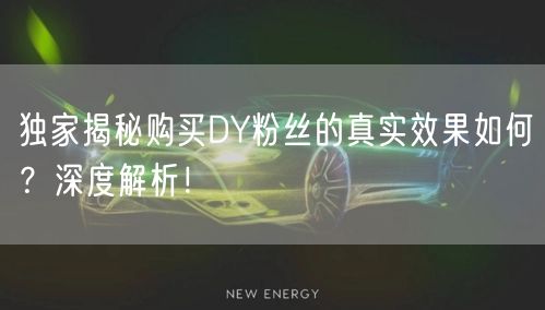 独家揭秘购买DY粉丝的真实效果如何？深度解析！