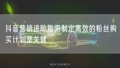 抖音营销进阶指南制定高效的粉丝购买计划是关键
