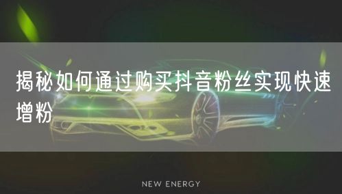 揭秘如何通过购买抖音粉丝实现快速增粉