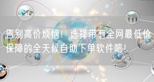 告别高价烦恼！选择带有全网最低价保障的全天候自助下单软件吧！