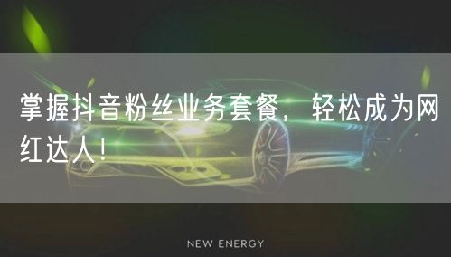 掌握抖音粉丝业务套餐,轻松成为网红达人!