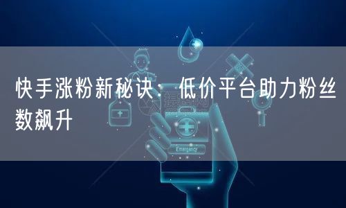 快手涨粉新秘诀:低价平台助力粉丝数飙升