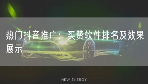 热门抖音推广：买赞软件排名及效果展示